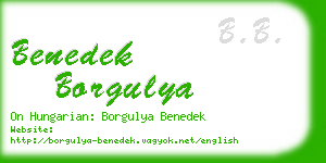 benedek borgulya business card